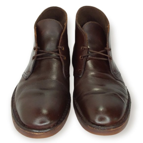Clarks Desert Chukka Boots Size 10.5M Brown Leather Lace Up Classic main image 12